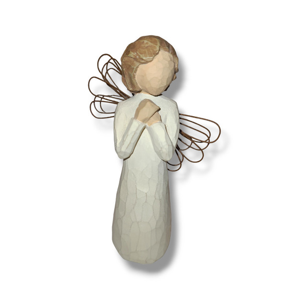 Willow Tree Angel of Wishes Figurine Susan Lordi 2000 Demdaco Resin Metal Wings - Picture 1 of 7